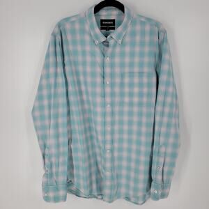 Bonobos Blue White Gingham Slim Fit Button Down Long Sleeve Shirt XL Long